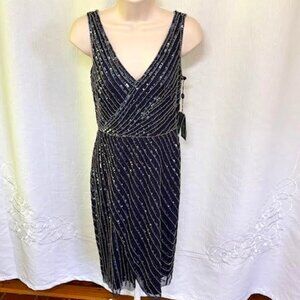 Adrianna Papell beaded cocktail dress size 2P